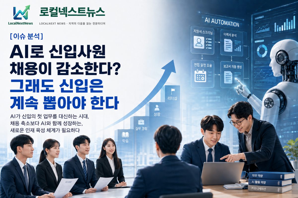 [로컬넥스트 이슈 분석] AI로 신입사원 채용이 감소한다? 그래도 신입은 계속 뽑아야 한다 대표 이미지