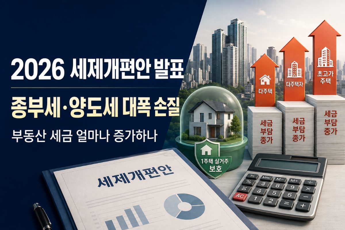 [2026 세제개편안] 종부세·양도세 대폭 손질, 부동산 세금 얼마나 증가하나 대표 이미지