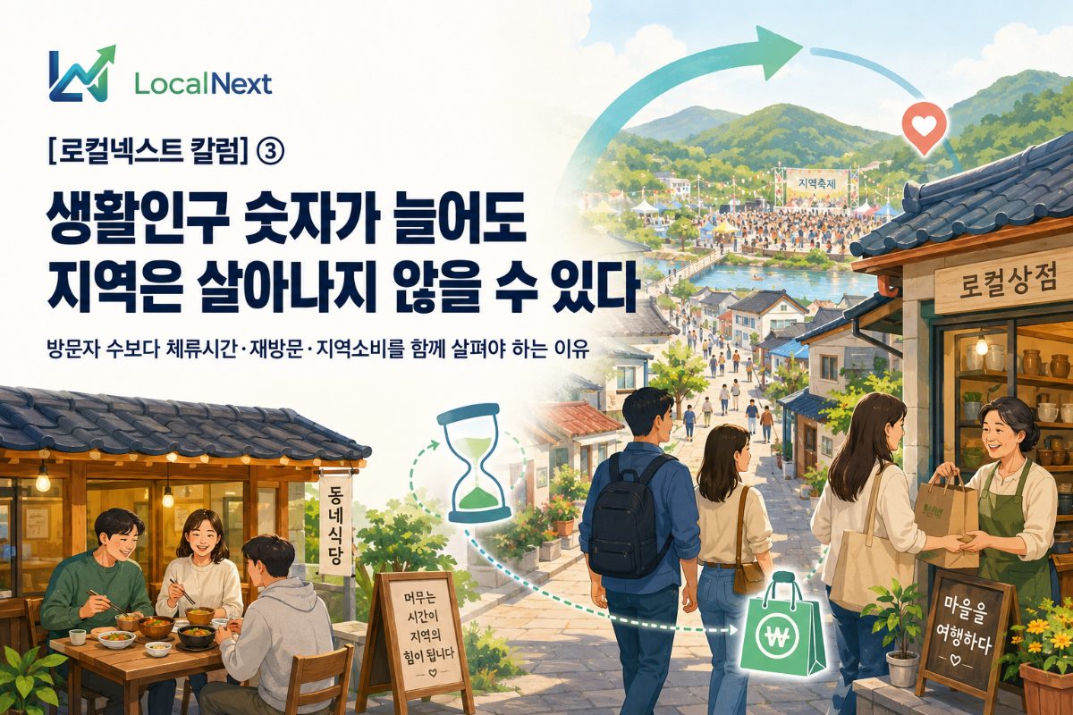 [로컬넥스트 칼럼] ③ 생활인구 숫자가 늘어도 지역은 살아나지 않을 수 있다 대표 이미지