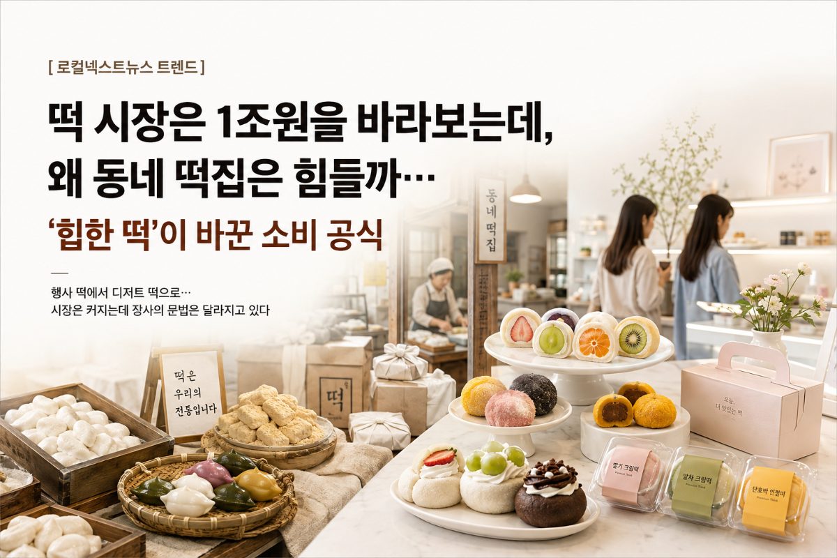 [로컬넥스트뉴스 트렌드] 떡 시장은 1조원을 바라보는데, 왜 동네 떡집은 힘들까…‘힙한 떡’이 바꾼 소비 공식