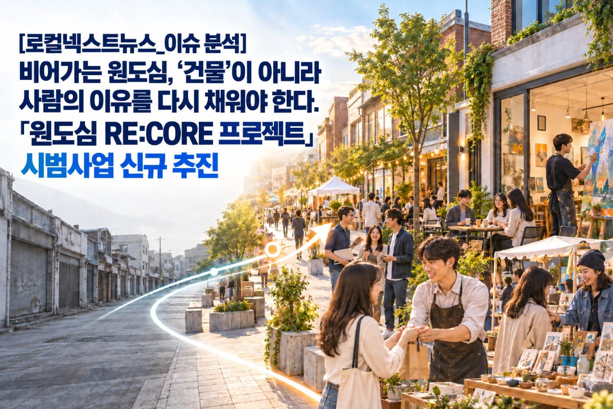 [로컬넥스트뉴스_이슈 분석] 비어가는 원도심, ‘건물’이 아니라 사람의 이유를 다시 채워야 한다. 「원도심 RE:CORE 프로젝트」 시범사업 신규 추진