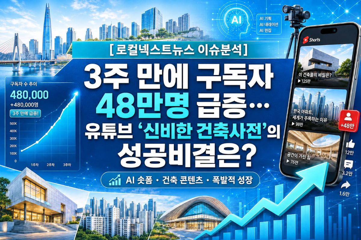 [로컬넥스트뉴스 이슈분석] 3주 만에 구독자 48만명 급증…유튜브 ‘신비한 건축사전’의 성공비결은? 대표 이미지