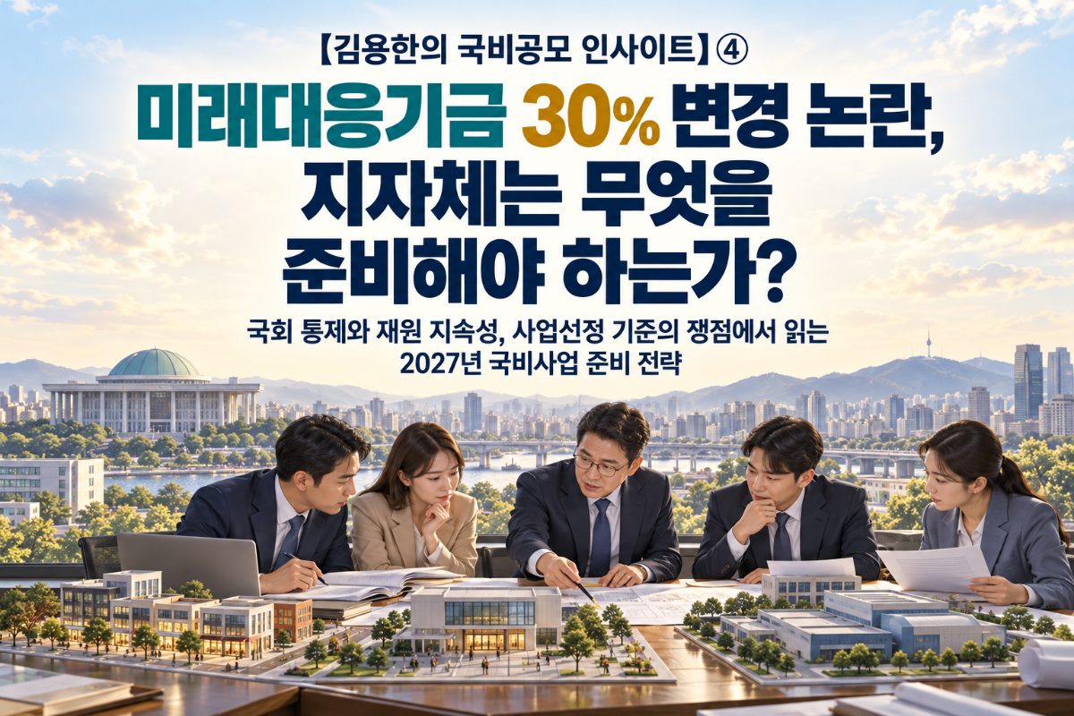 【김용한의 국비공모 인사이트】④ 미래대응기금 30% 변경 논란, 지자체는 무엇을 준비해야 하는가? 대표 이미지