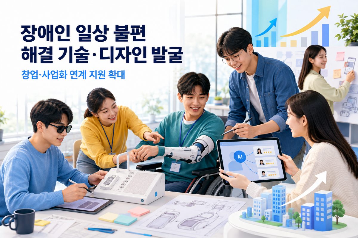 장애 친화 기술·디자인 제9회 디테크 공모전 접수 - 장애인 참여 팀 특별상 및 최대 1,500만 원 지원 대표 이미지