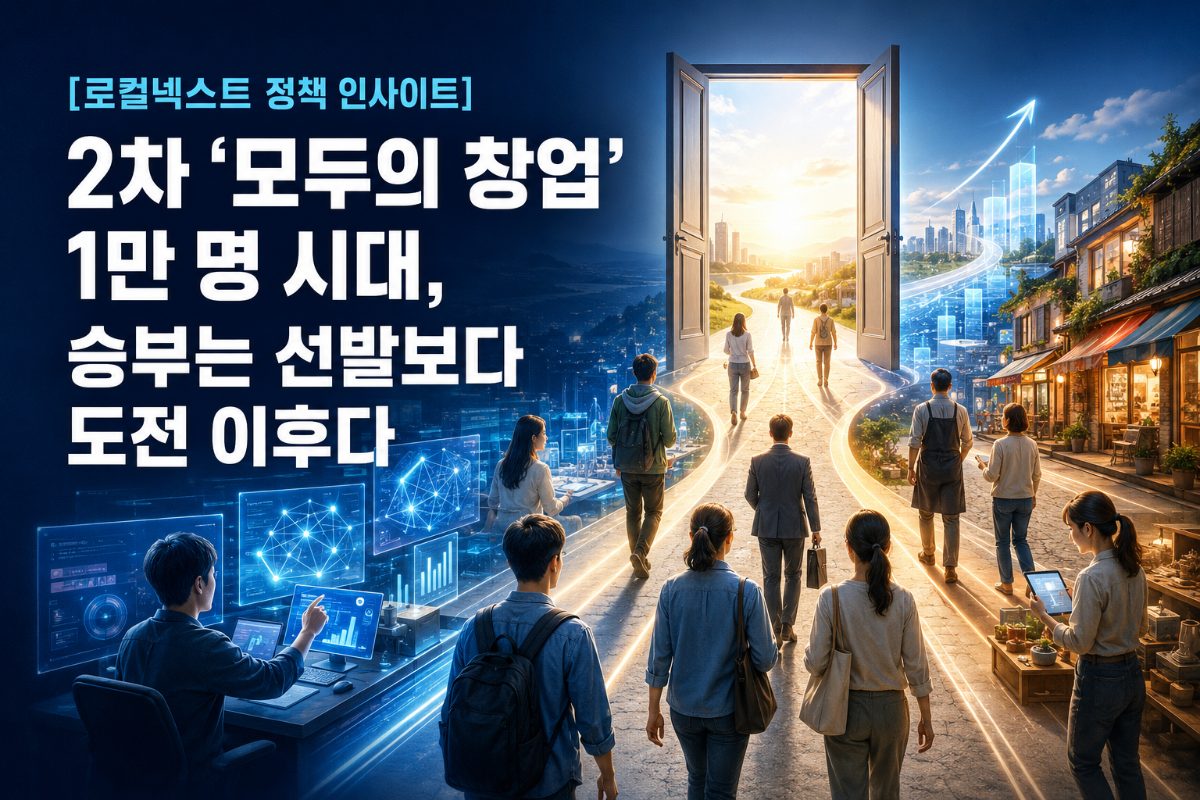 [로컬넥스트 정책 인사이트] 2차 ‘모두의 창업’ 1만 명 시대, 승부는 선발보다 도전 이후다