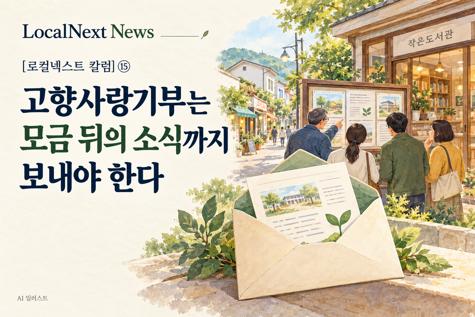 [로컬넥스트 칼럼] ⑮ 고향사랑기부는 모금 뒤의 소식까지 보내야 한다