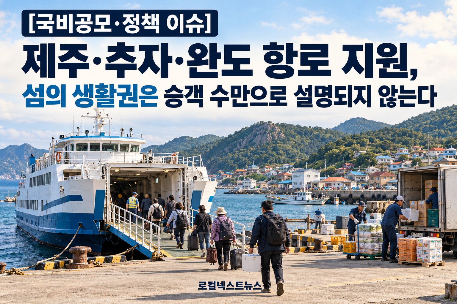 [국비공모·정책 이슈] 제주·추자·완도 항로 지원, 섬의 생활권은 승객 수만으로 설명되지 않는다 대표 이미지