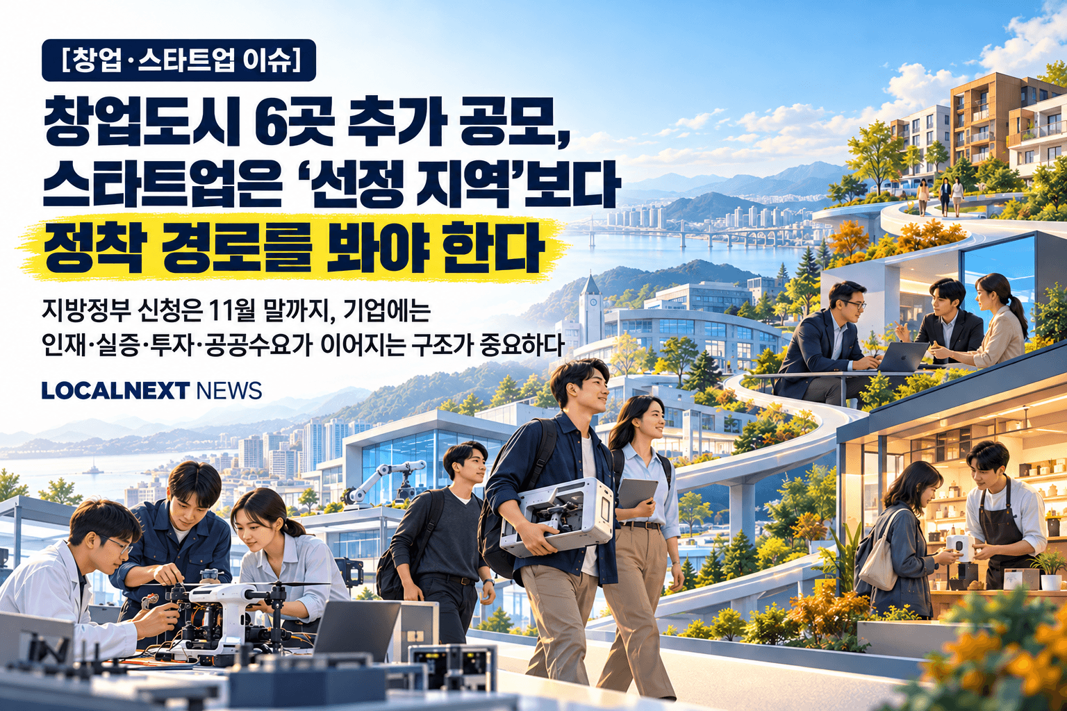 [창업·스타트업 이슈] 창업도시 6곳 추가 공모, 스타트업은 ‘선정 지역’보다 정착 경로를 봐야 한다 대표 이미지