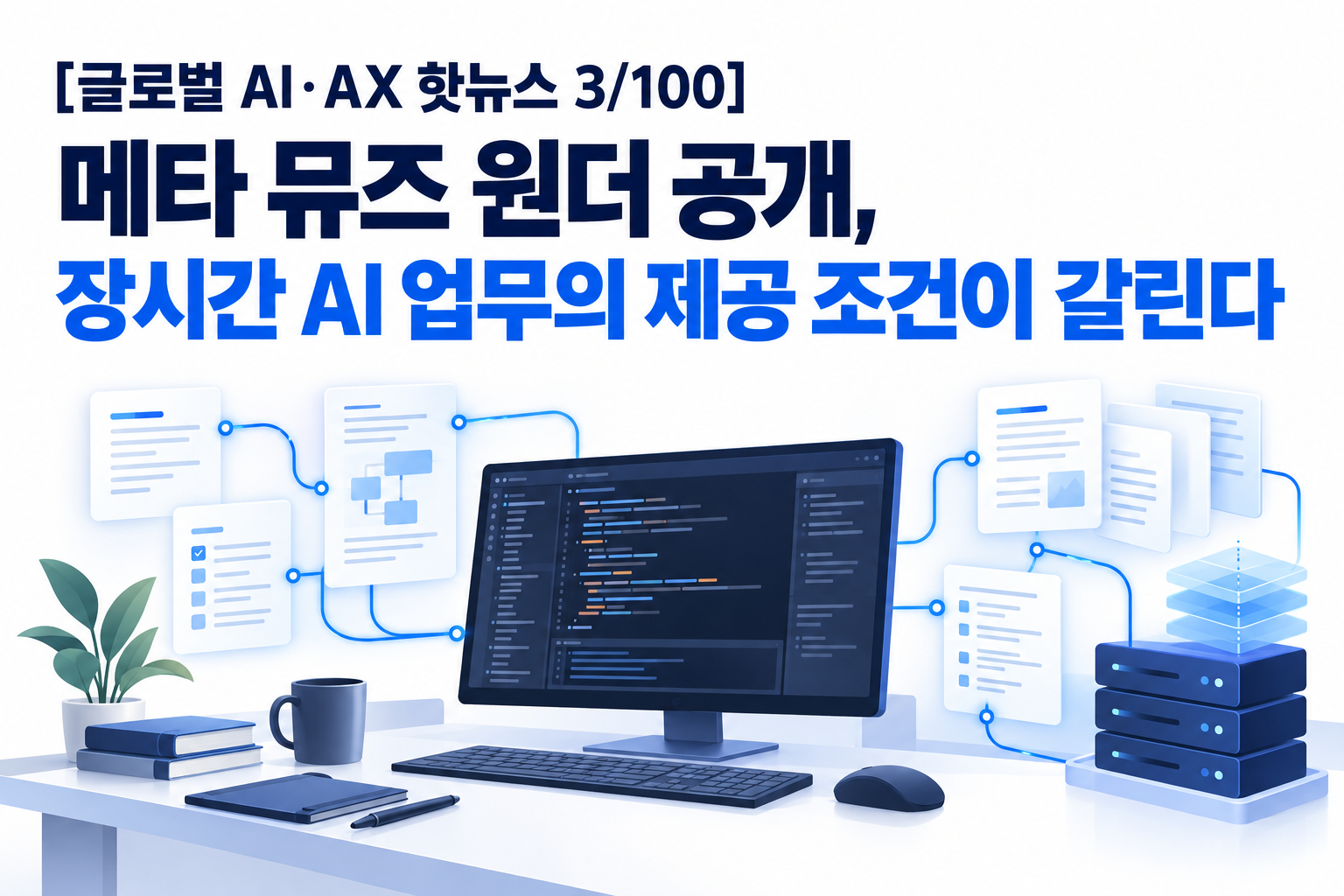 [글로벌 AI·AX 핫뉴스 3/100] 메타 뮤즈 원더 공개, 장시간 AI 업무의 제공 조건이 갈린다 대표 이미지