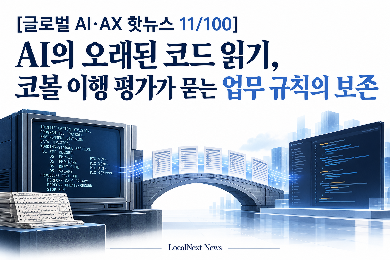 [글로벌 AI·AX 핫뉴스 11/100] AI의 오래된 코드 읽기, 코볼 이행 평가가 묻는 업무 규칙의 보존 대표 이미지