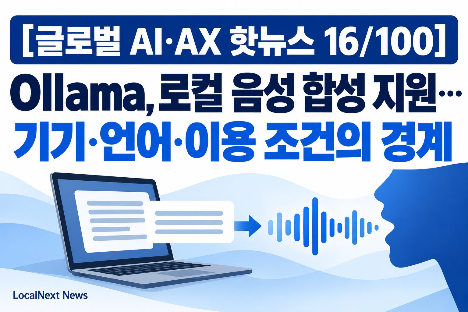 [글로벌 AI·AX 핫뉴스 16/100] Ollama, 로컬 음성 합성 지원…기기·언어·이용 조건의 경계 대표 이미지