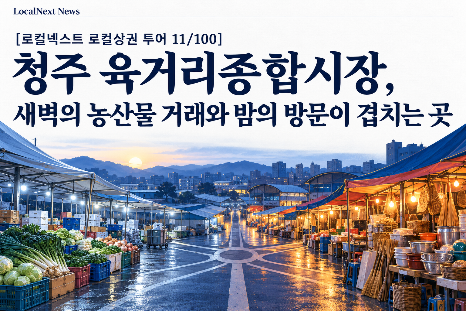 [로컬넥스트 로컬상권 투어 11/100] 청주 육거리종합시장, 새벽의 농산물 거래와 밤의 방문이 겹치는 곳 대표 이미지